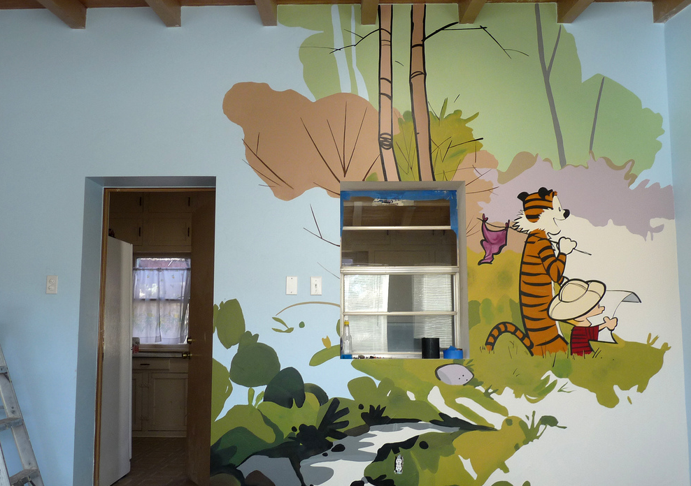 Calvin and Hobbes Wall Painting CV of Justin Lang